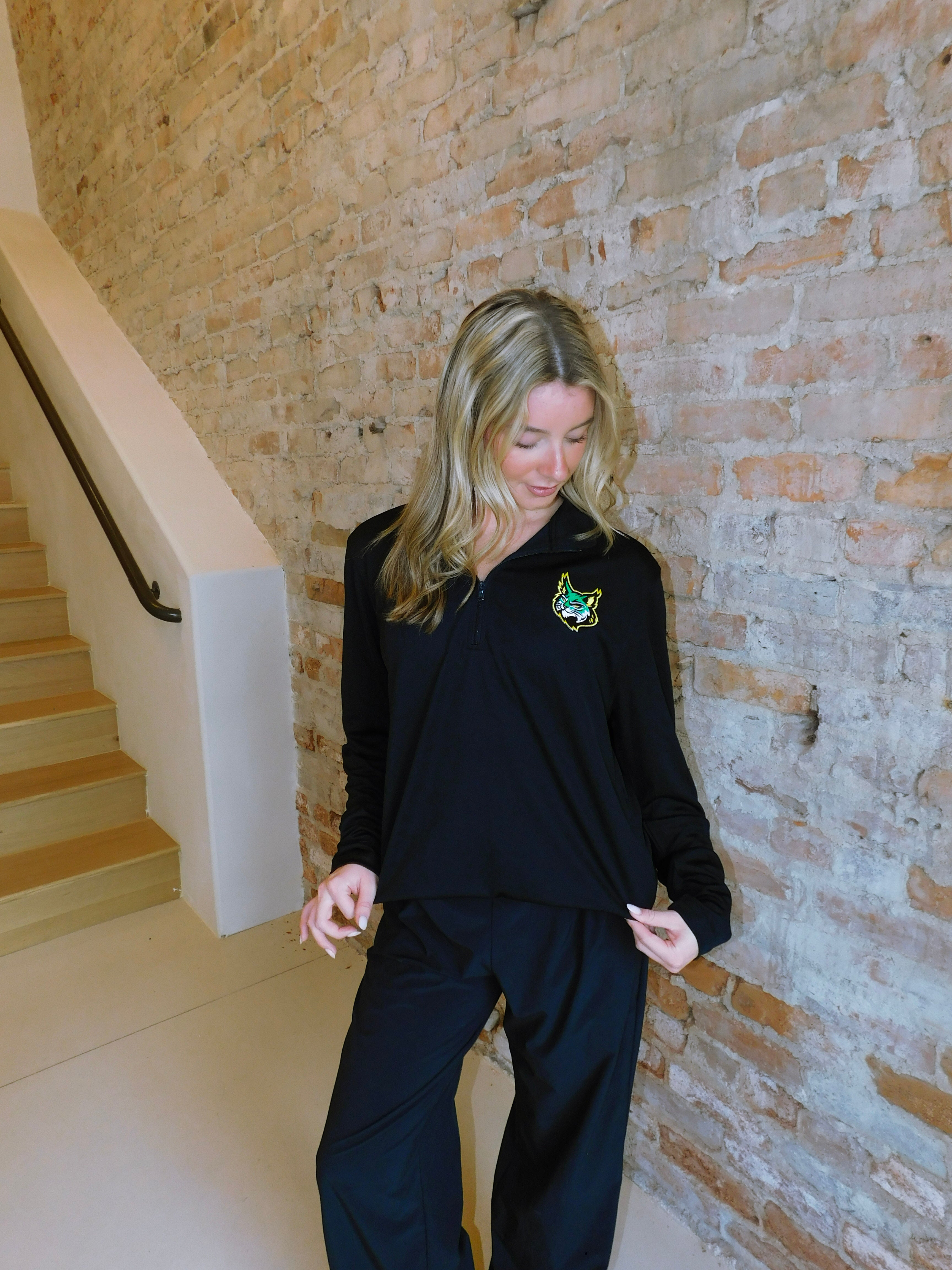 Lynx Black Performance 1/4 Zip Transfer Logo Pullover